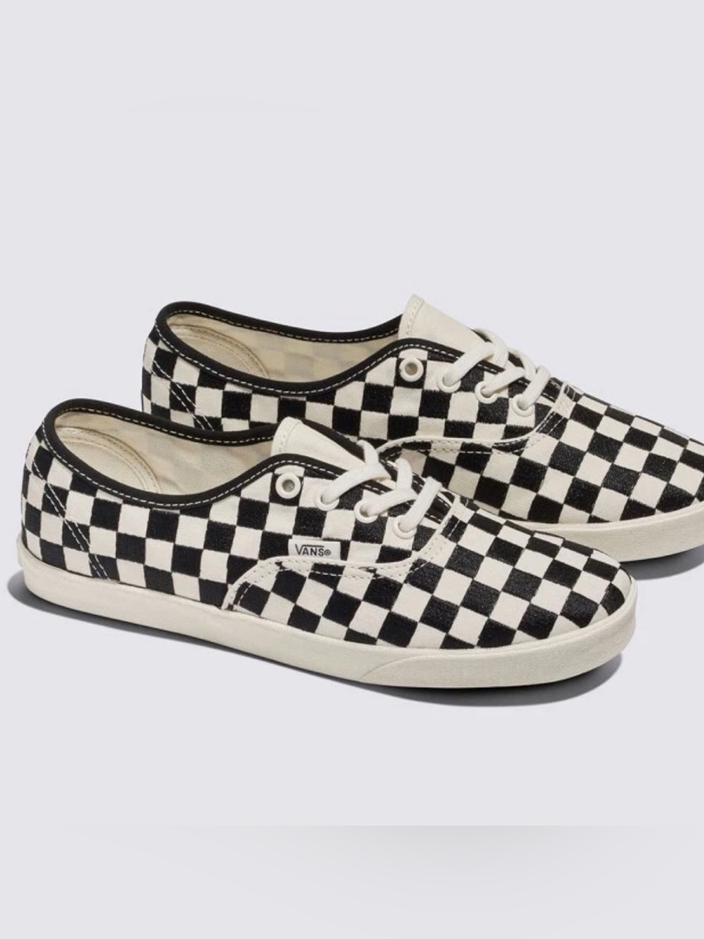 NWT Vans Authentic Checkerboard Sneakers Cream Black Canvas Shoes Size 6.5